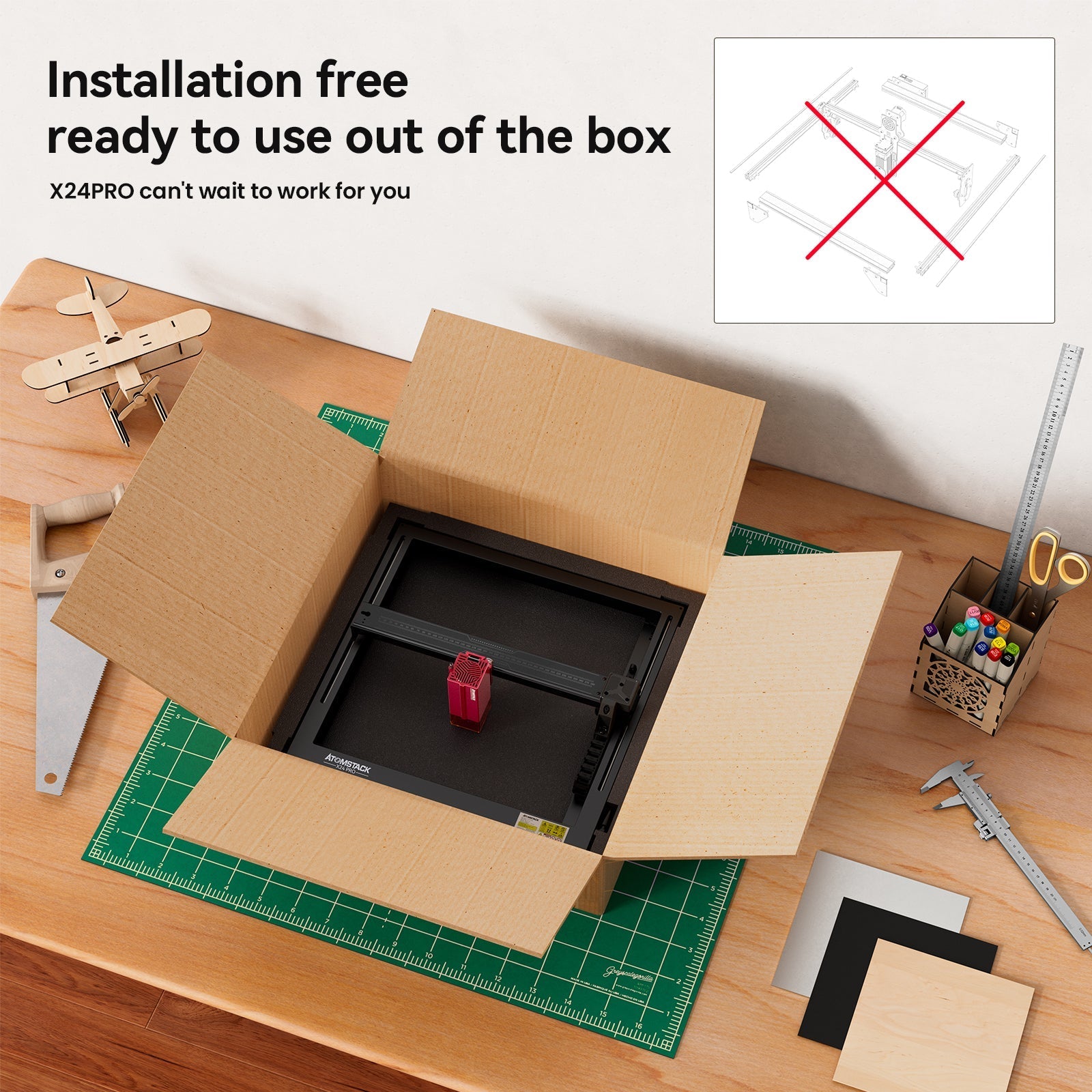 [US Only] Atomstack X24 Pro 120W All-in-one 2nd Generation Laser Engraver + B3 Enclosure Dust-Proof Protective Box