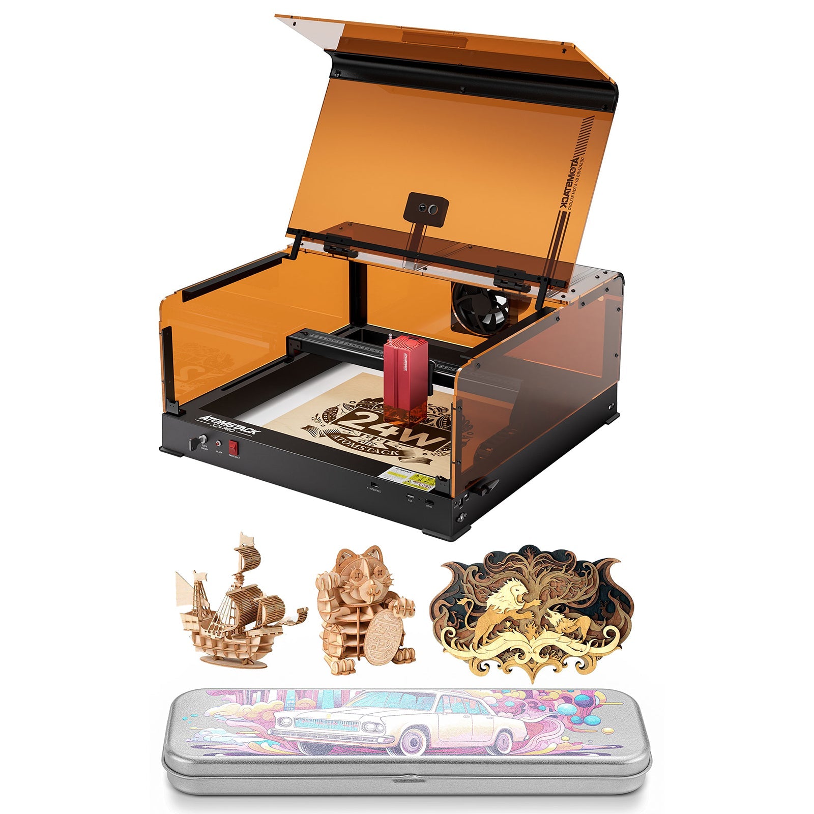 [US Only] Atomstack X24 Pro 120W All-in-one 2nd Generation Laser Engraver + B3 Enclosure Dust-Proof Protective Box