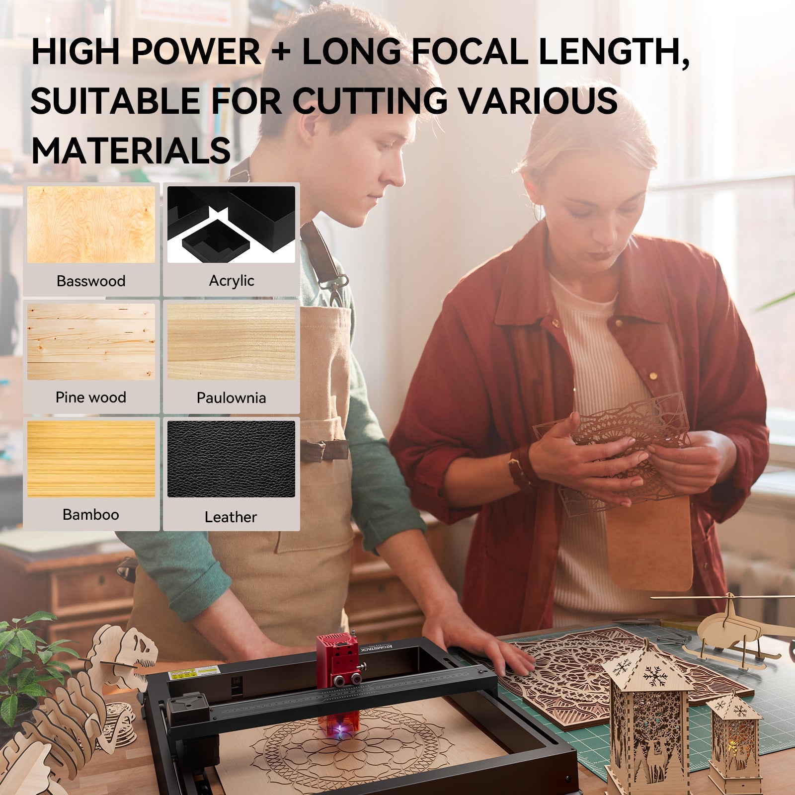 Atomstack X12 Pro 50W All-in-one 2nd Generation Laser Engraver w/ Free Heightening Feet Set