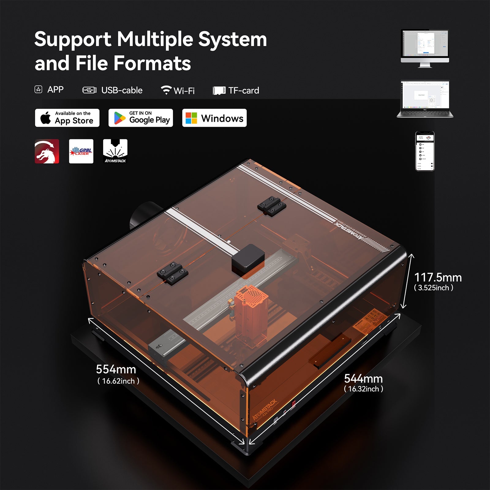 [US Only] Atomstack X24 Pro 120W All-in-one 2nd Generation Laser Engraver + B3 Enclosure Dust-Proof Protective Box