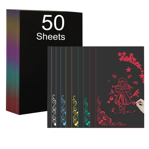 50 Sheets A4 Holographic laser silver art scratch paper for Laser