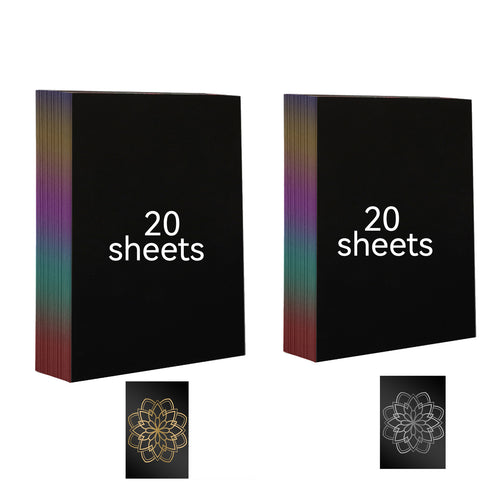 50 Sheets A4 Holographic laser silver art scratch paper for Laser engr –  Atomstack