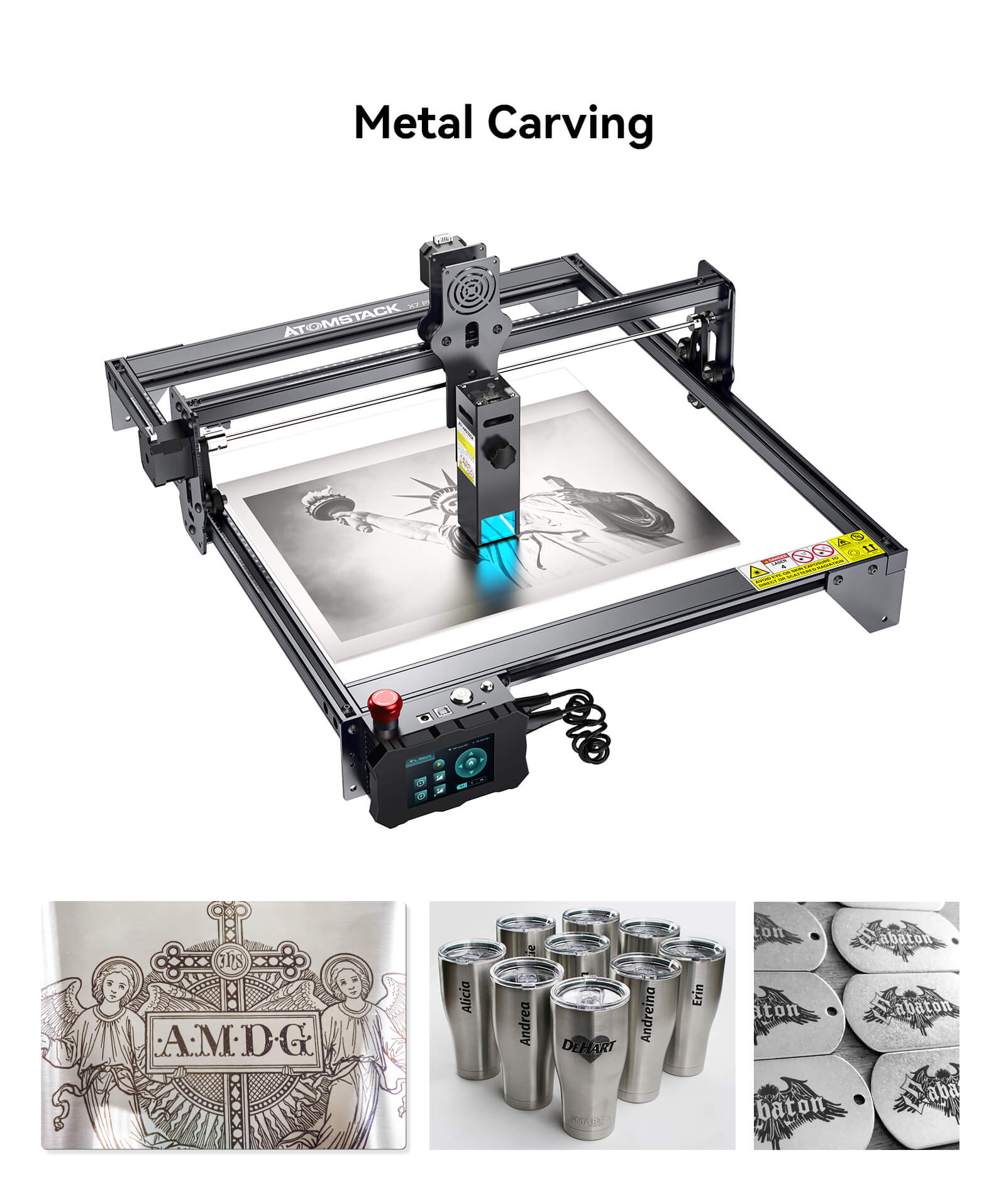 Atomstack X7 Pro 50W Laser Cutter & Engraving Machine + R1 Rotary Chuck