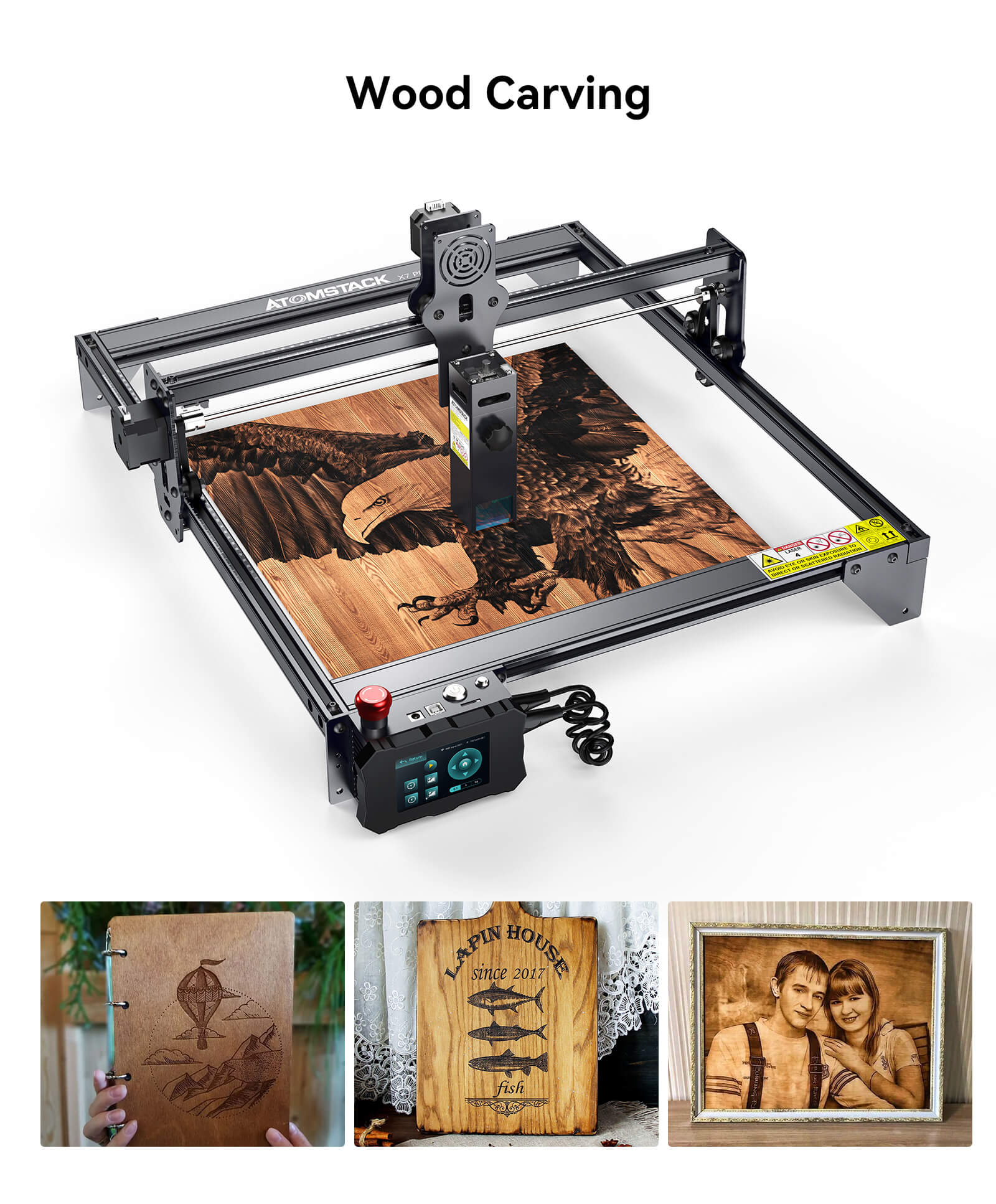 Atomstack X7 Pro 50W Laser Cutter & Engraving Machine + R1 Rotary Chuck