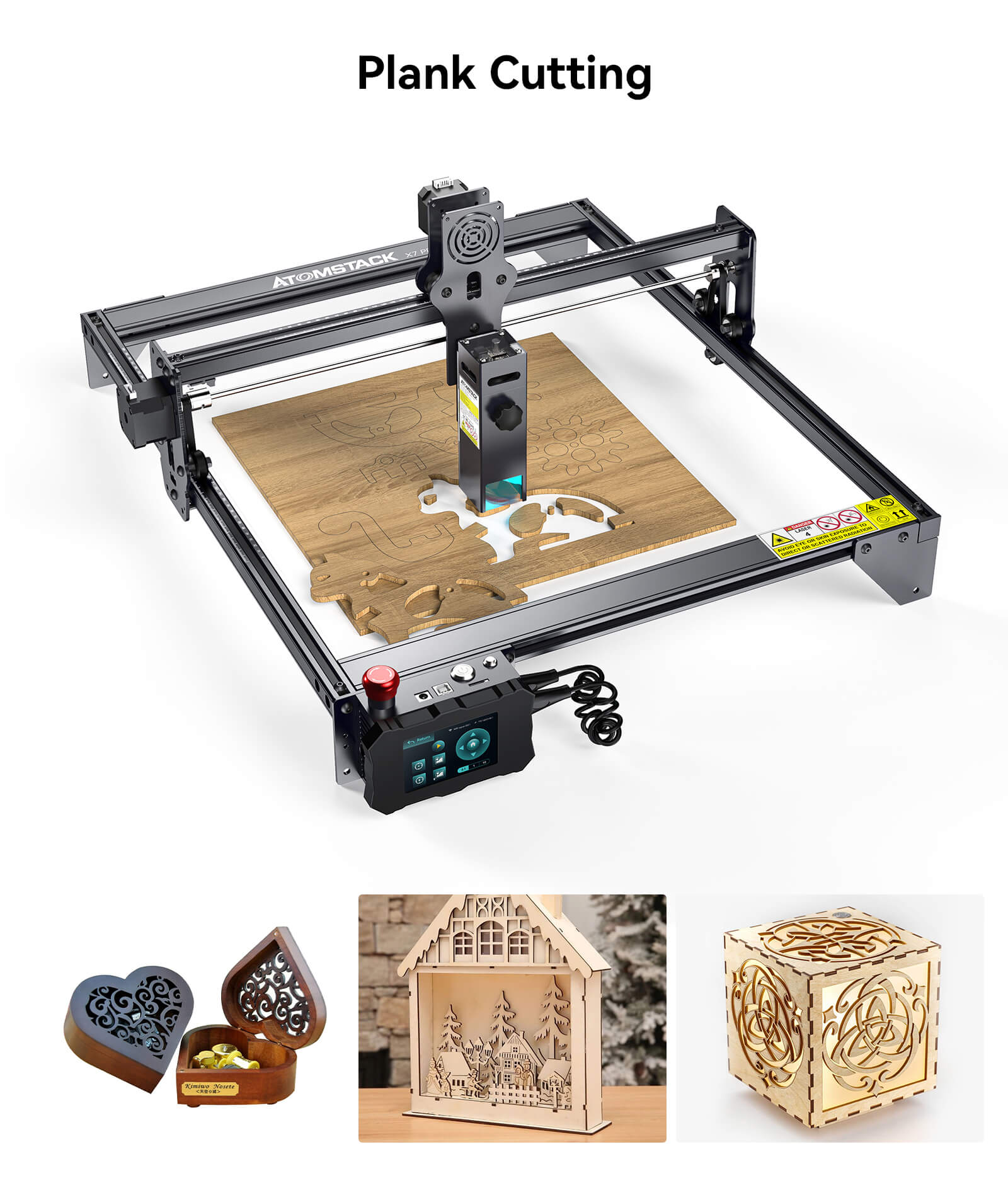 Atomstack X7 Pro 50W Cutter & Engraving Machine + R1 PRO Multi-function Chuck Rotary
