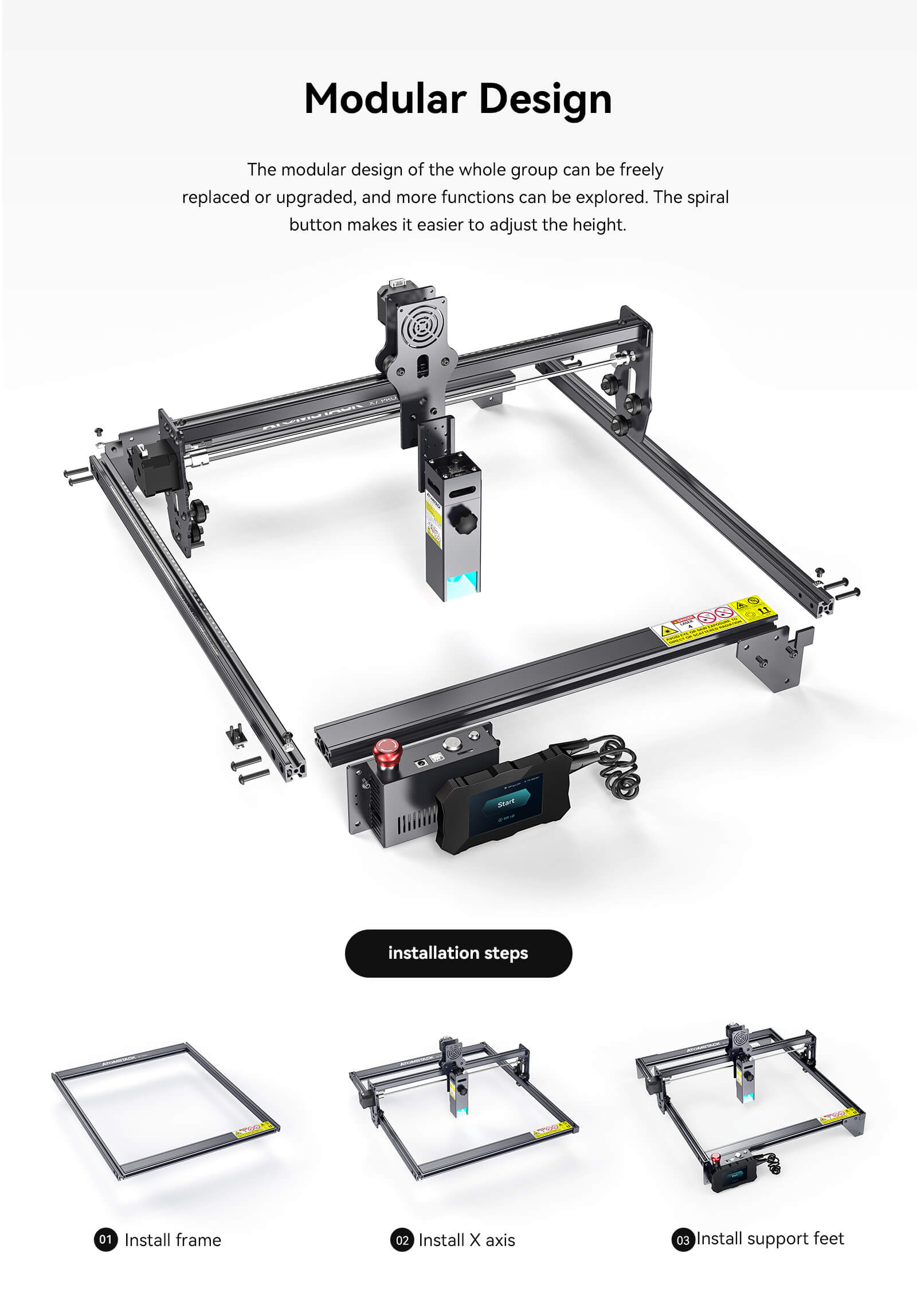 Atomstack X7 Pro 50W Laser Cutter & Engraving Machine + R1 Rotary Chuck