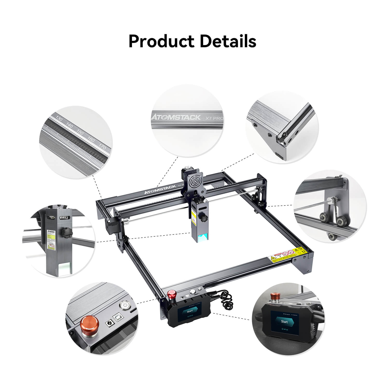 Atomstack X7 Pro 50W Cutter & Engraving Machine + R1 PRO Multi-function Chuck Rotary