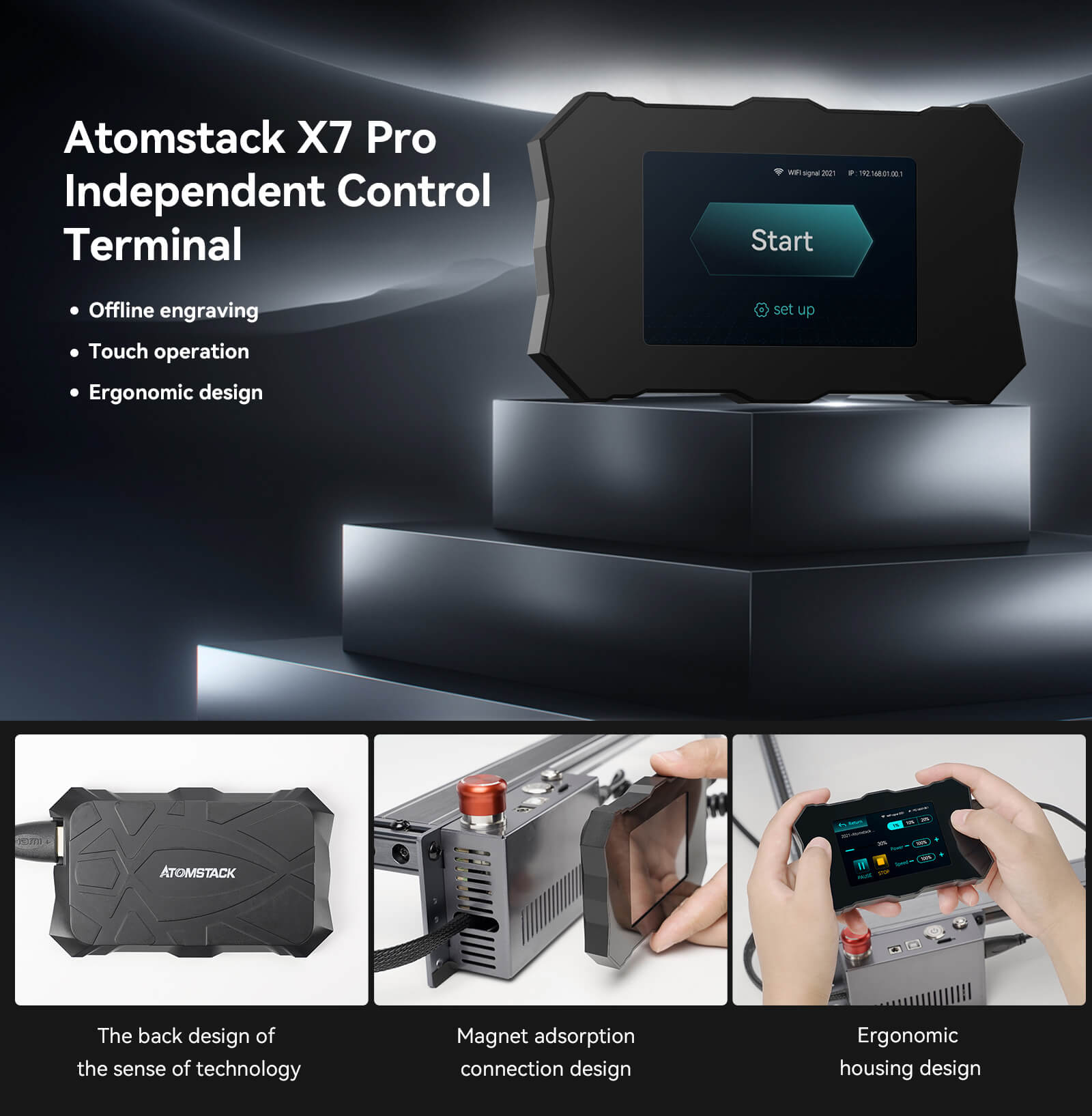 Atomstack X7 Pro 50W Cutter & Engraving Machine + R1 PRO Multi-function Chuck Rotary