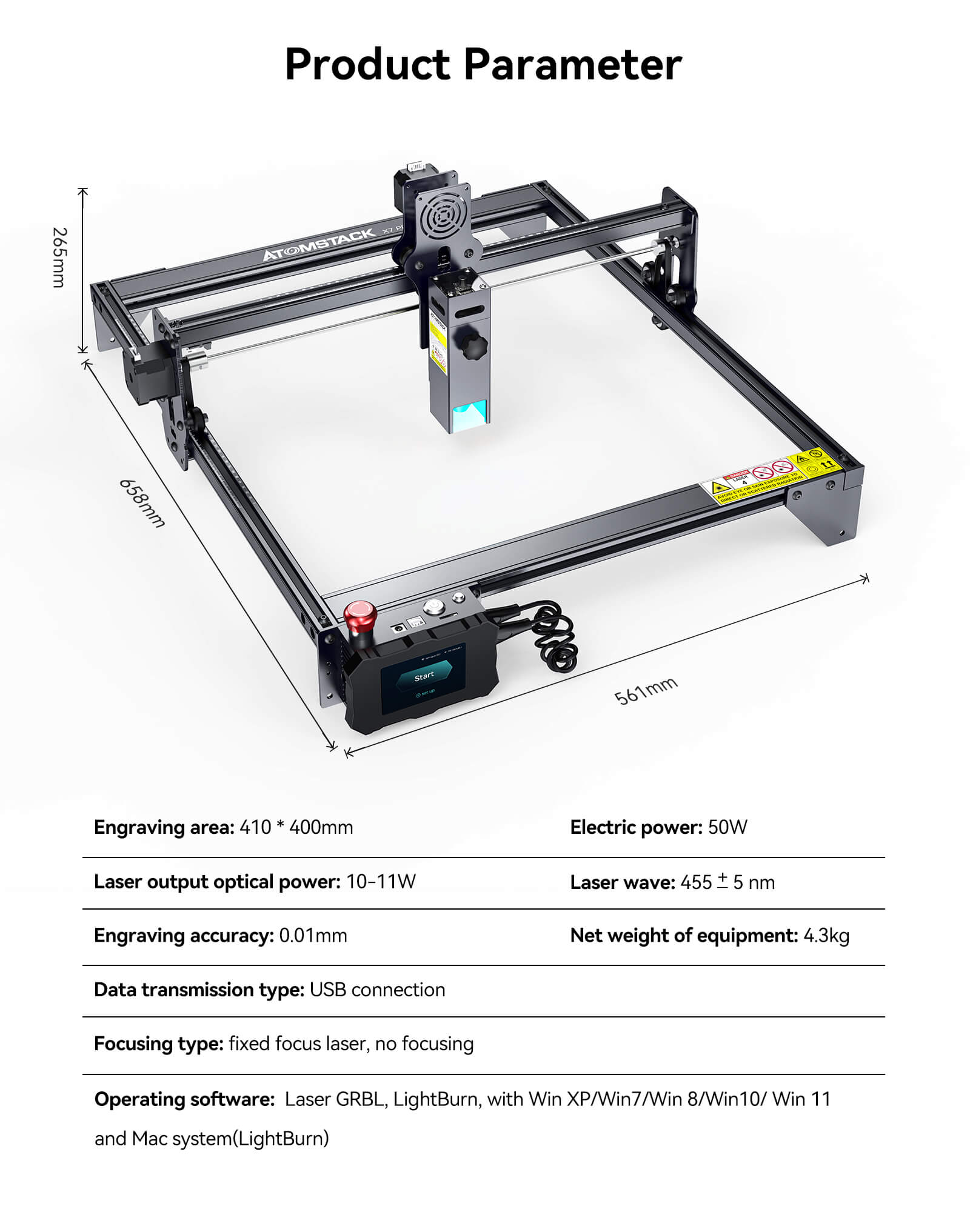 Atomstack X7 Pro 50W Laser Cutter & Engraving Machine + R1 Rotary Chuck