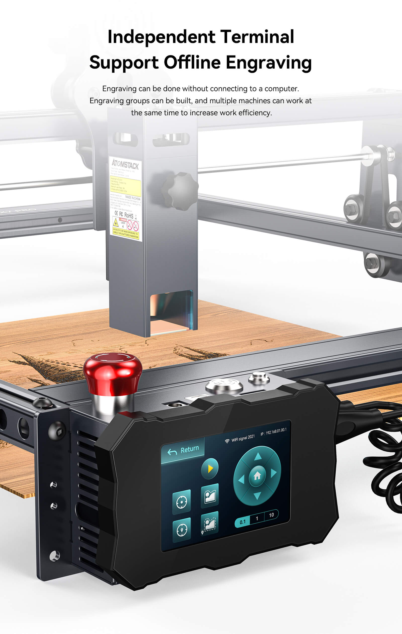 Atomstack X7 Pro 50W Laser Cutter & Engraving Machine + R1 Rotary Chuck